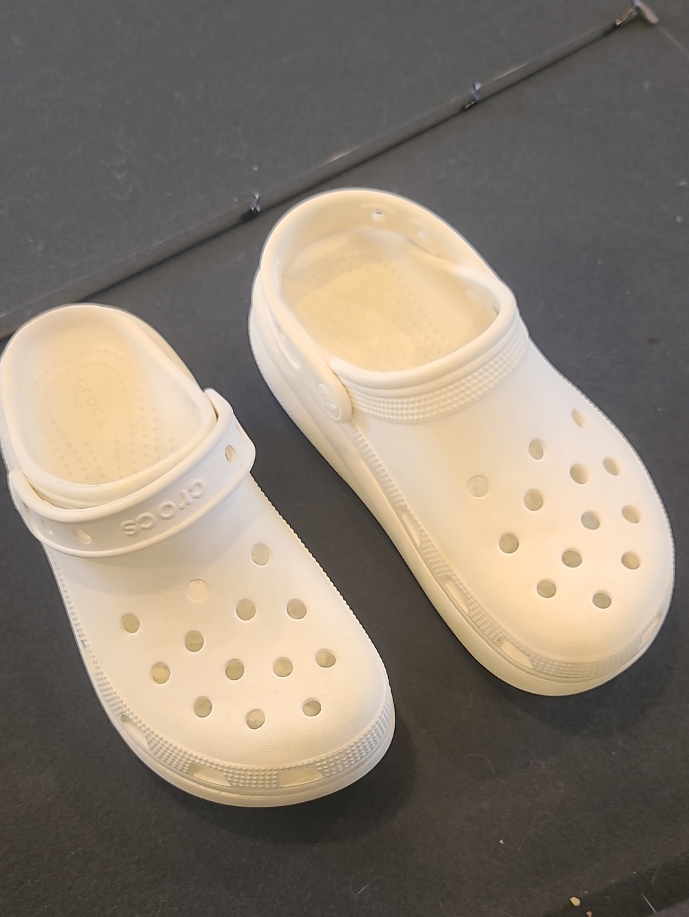 Platform Crocs Kids Classic Clog in White Sz 3